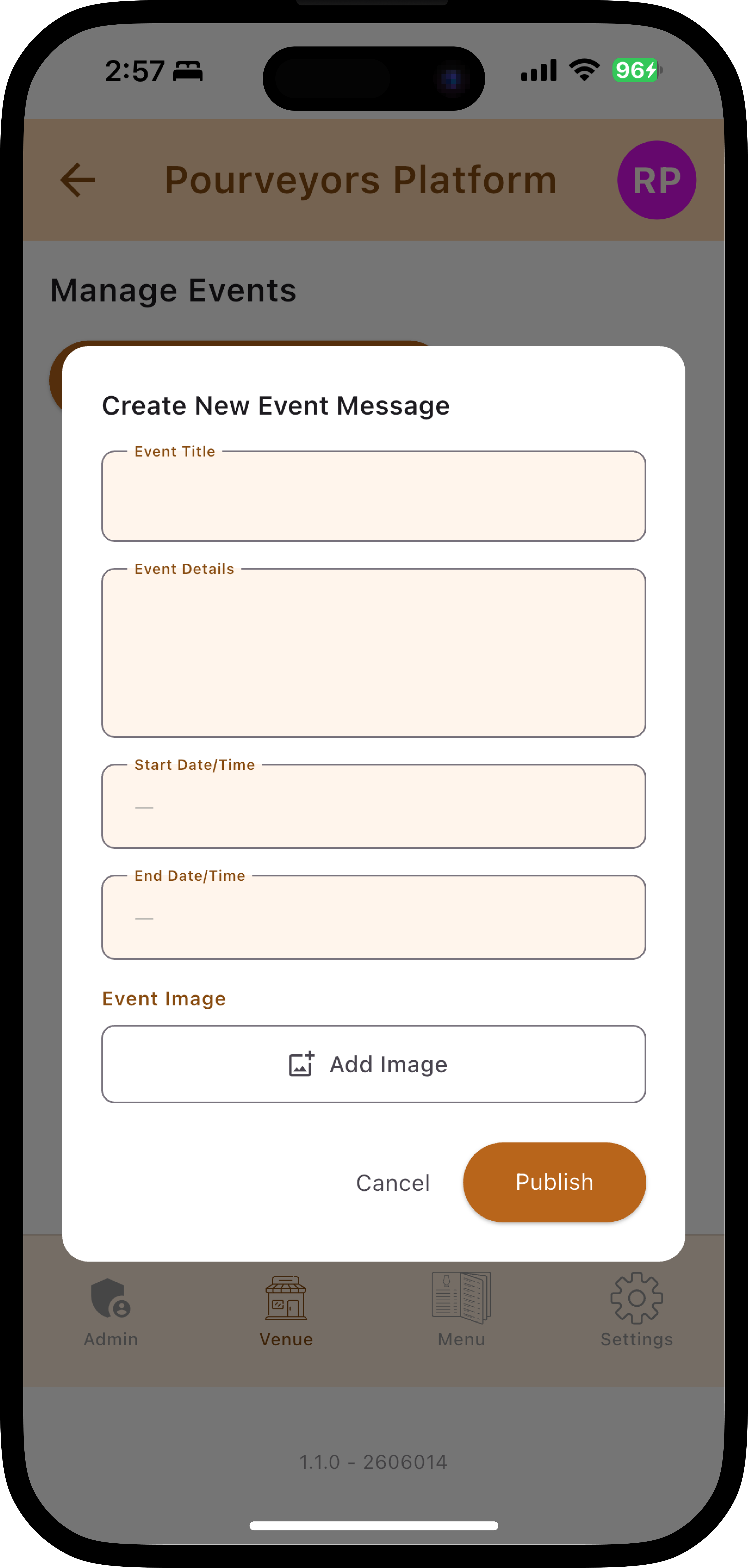 Create event