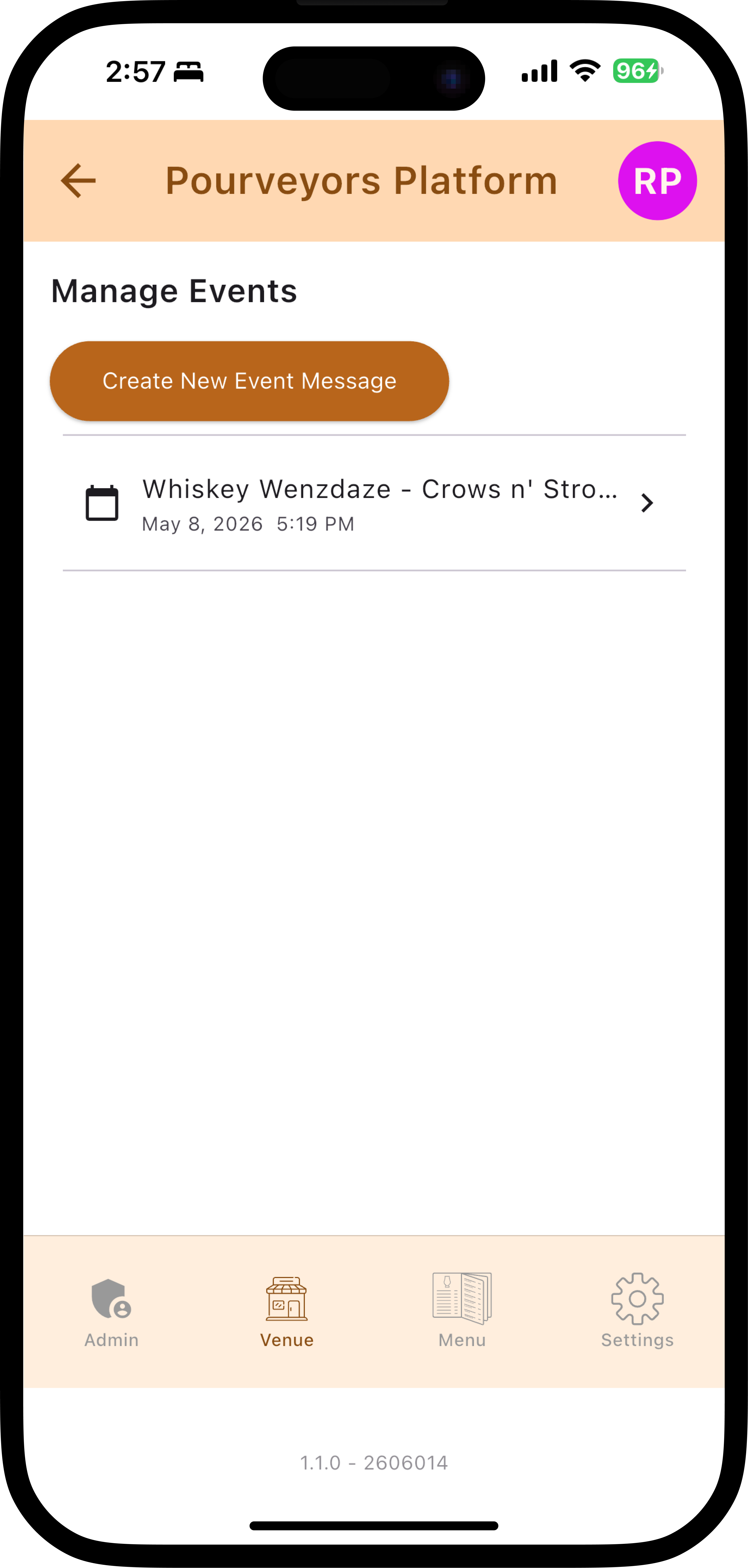 Manage events